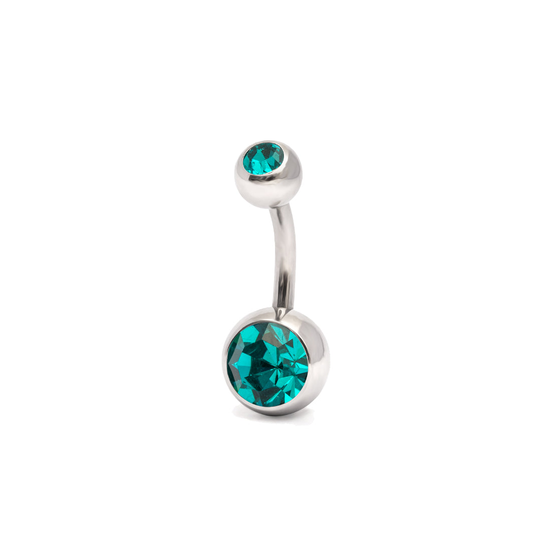 Belly double jeweled crystal bar