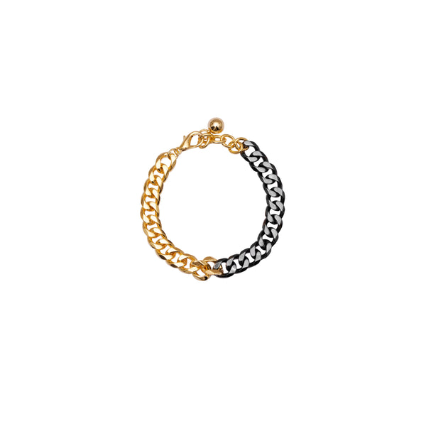 Braiden two tone cuban link chain bracelet