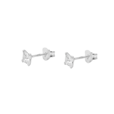 Cubic zirconia silver base square studs