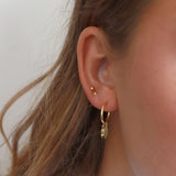 Bini leaf charm earrings