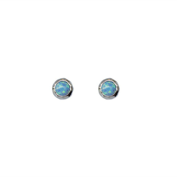 Blue opalite sterling silver studs earrings