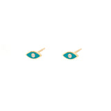 Evil Eye 10k gold diamond stud earrings