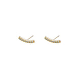 Boris 2 micron gold crystal bar studs