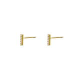 Bo short crystal bar stud earrings