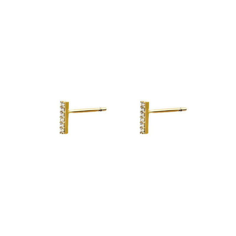 Bo short crystal bar stud earrings