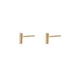 Bo short crystal bar stud earrings