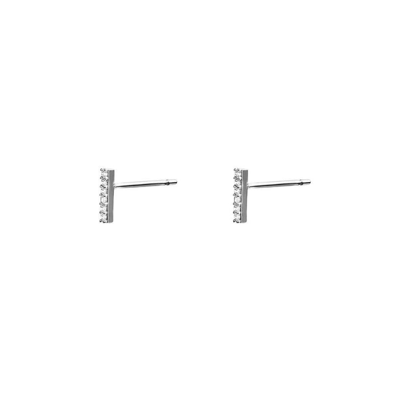 Bo short crystal bar stud earrings