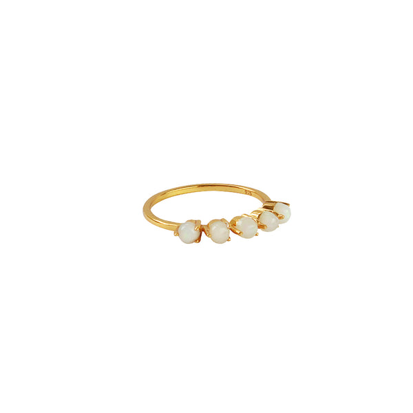 Bralin opal 2 micron gold ring