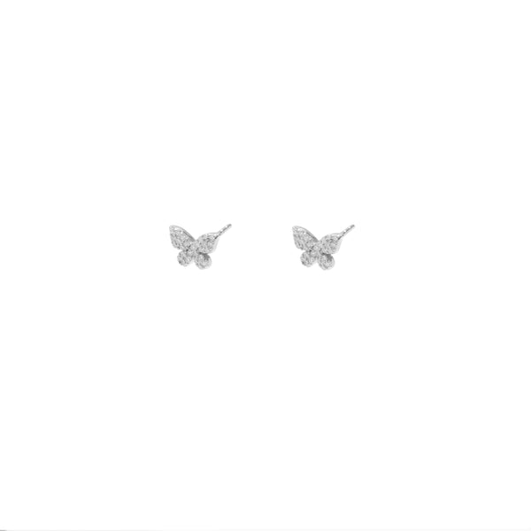 Butterfly crystal gold studs