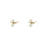 Calia double pearl crystal studs