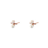 Calia double pearl crystal studs