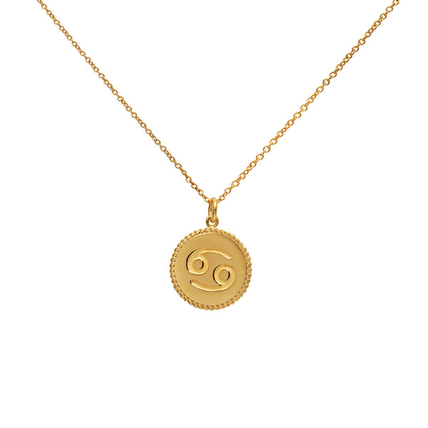 Cancer star sign gold necklace