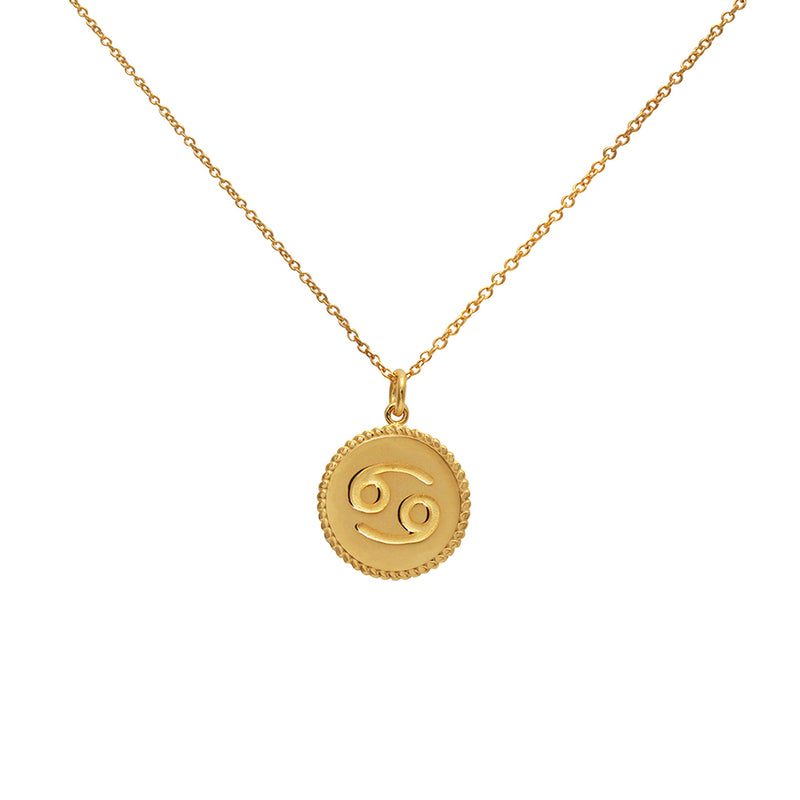 Cancer star sign gold necklace