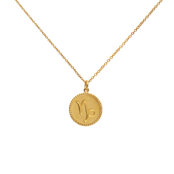 Capricorn star sign gold necklace