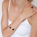 Cecilia semi precious gold cuff bracelet
