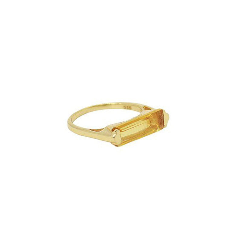 Cecilia 2 micron gold citrine semi-precious stone ring