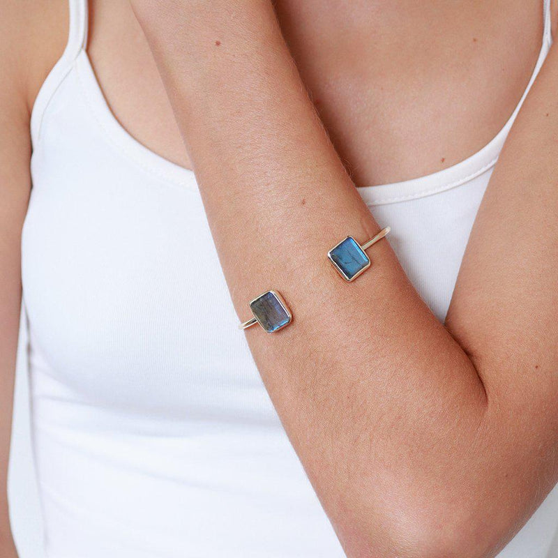 Cecilia semi precious gold cuff bracelet