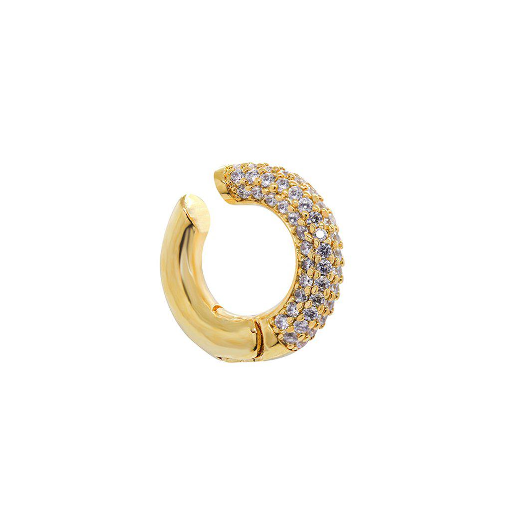 Clear crystal gold conch cuff earring | MEZI