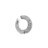 Clear crystal silver conch cuff earring