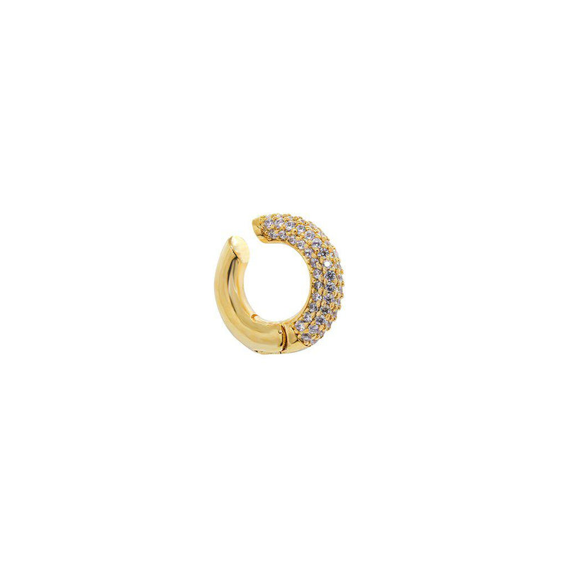 Clear crystal gold conch cuff earring