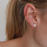 Cleva white crystal 2 micron gold studs