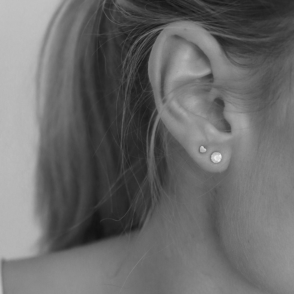Mini heart sterling silver studs | MEZI