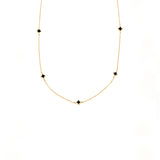 Clover black onyx charms necklace