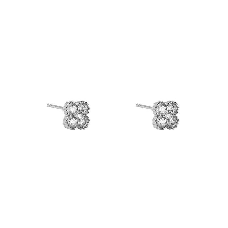 Clover crystal stud earrings