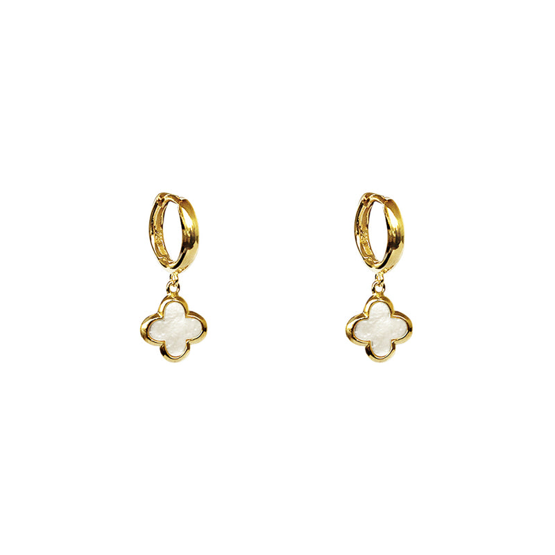 Buy Mother of Pearl Clover Earrings in Sterling Silver Gold Plated or Rose  Gold Plated, Four Leaf Clover Earrings, Mother of Pearl Earrings Online in  India - Etsy