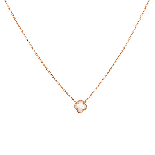 Clover rose gold mother of pearl pendant II