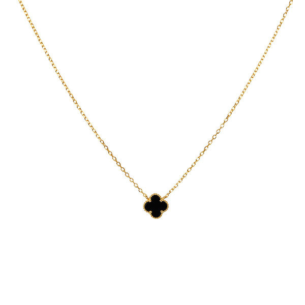Clover gold onyx pendant II