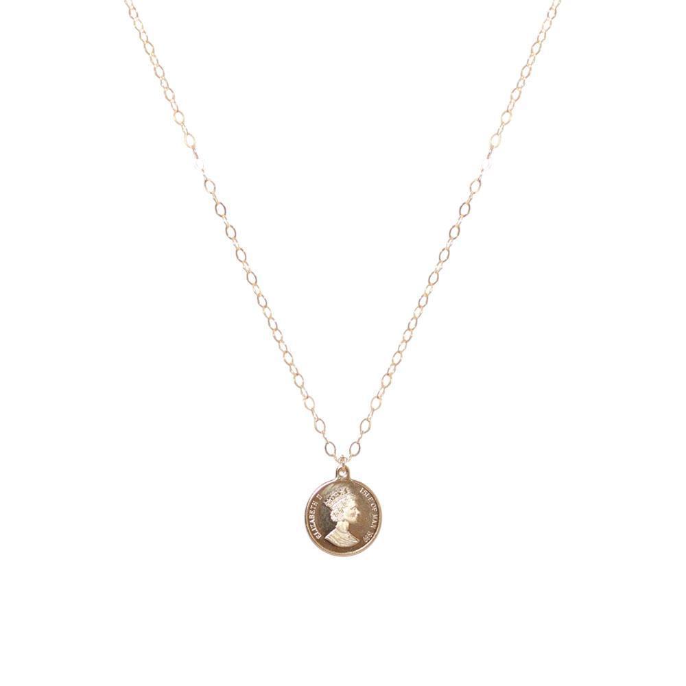 Coin large gold filled pendant | MEZI