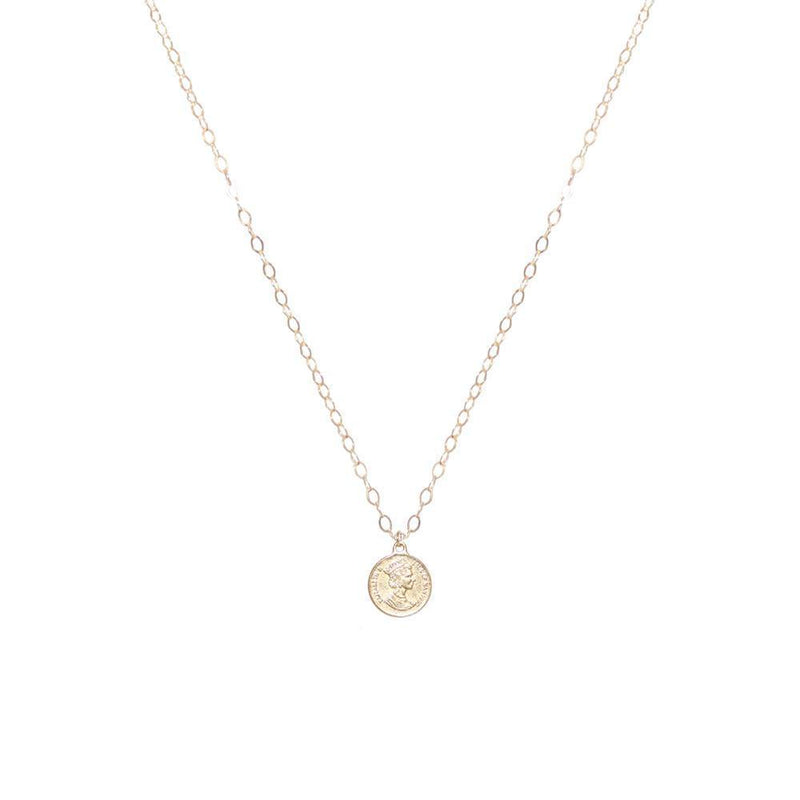 COIN SMALL GOLD FILLED PENDANT-Necklaces-MEZI