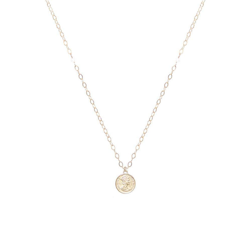 COIN SMALL GOLD FILLED PENDANT-Necklaces-MEZI