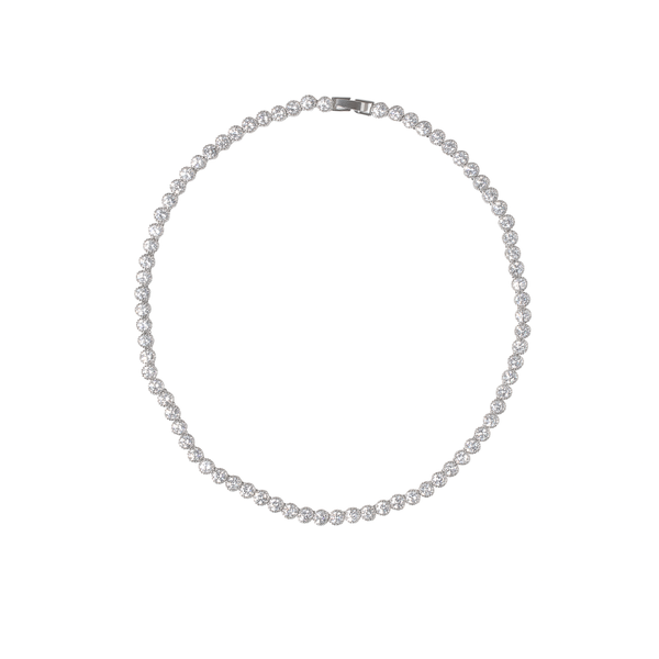 Geiya rhodium plated crystal necklace