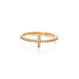 CROSS CRYSTAL GOLD RING-Rings-MEZI