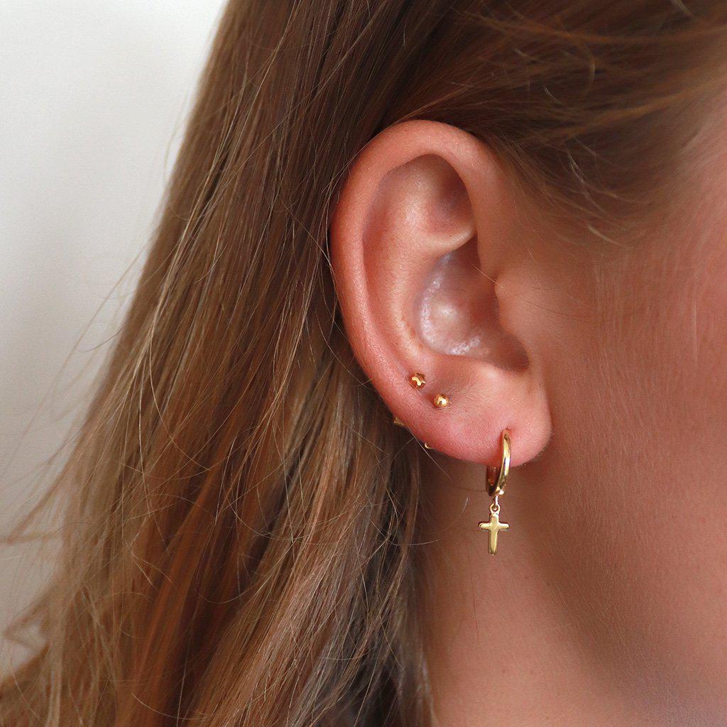 Cross charm ear huggies | MEZI