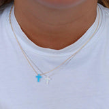 Cross blue opalite necklace