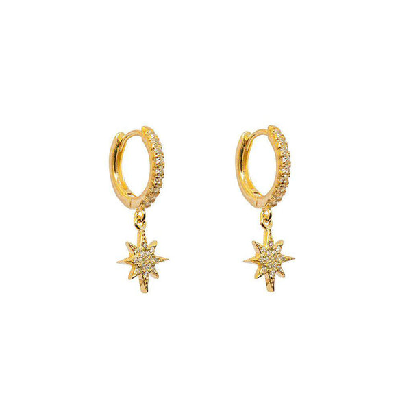 Crystal star huggies earrings