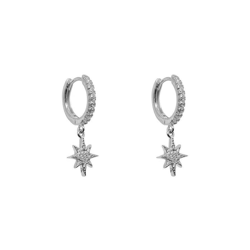 Crystal star huggies earrings