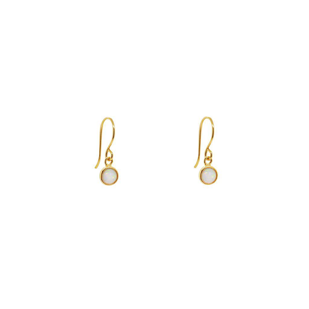 Delta white opalite hook drop earrings