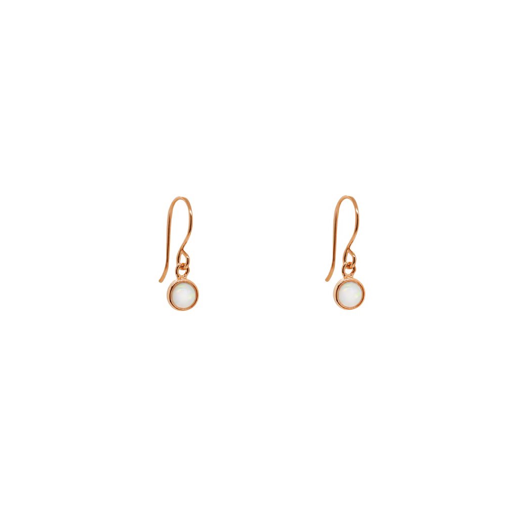 Delta white opalite hook drop earrings