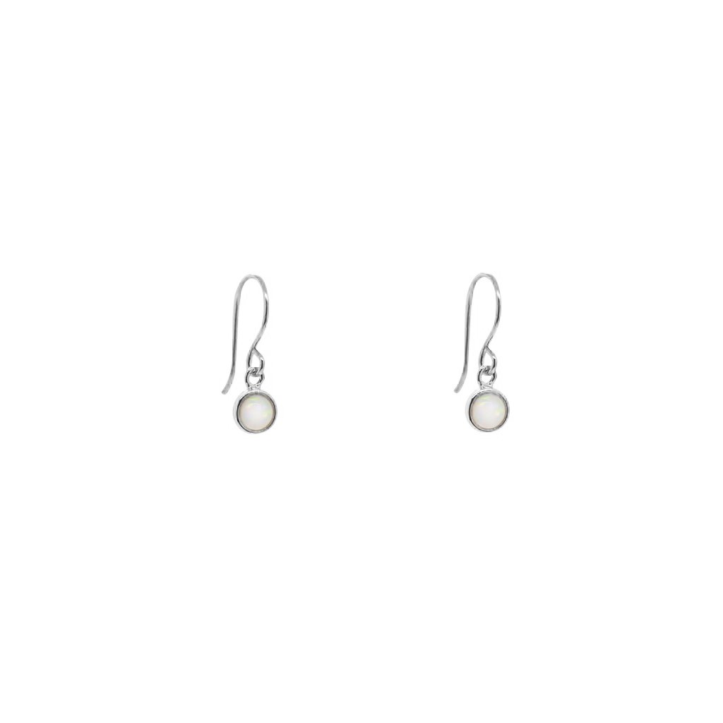 Delta white opalite hook drop earrings