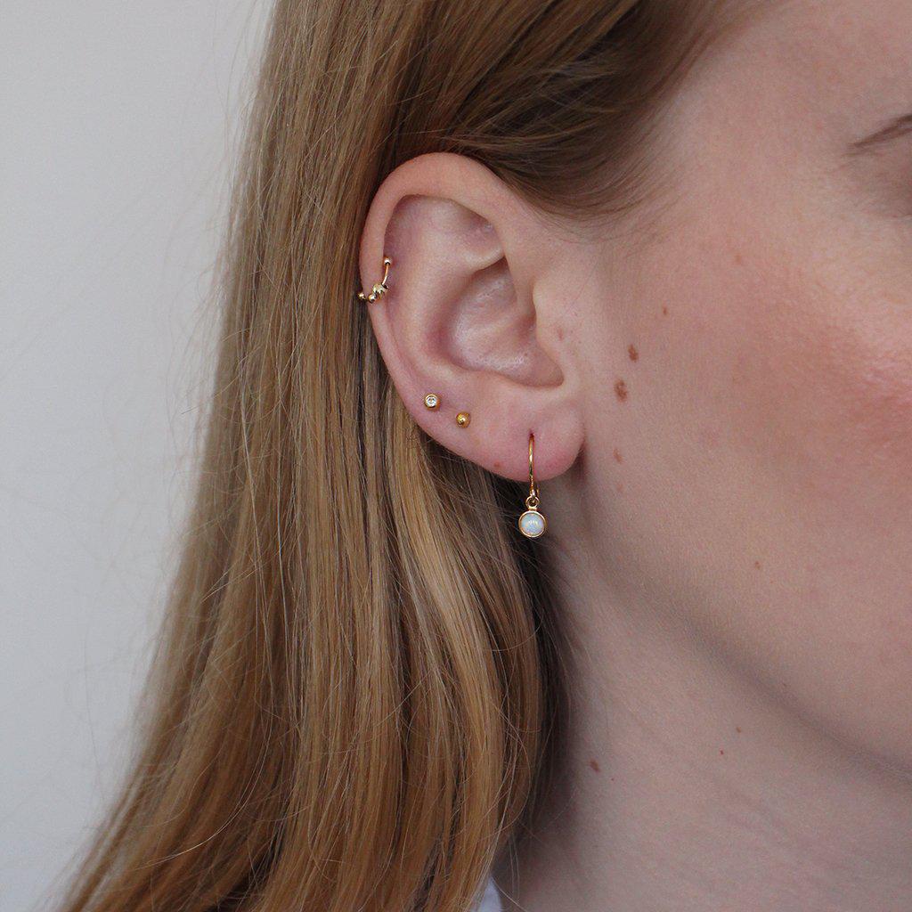 Delta white opalite hook drop earrings | MEZI