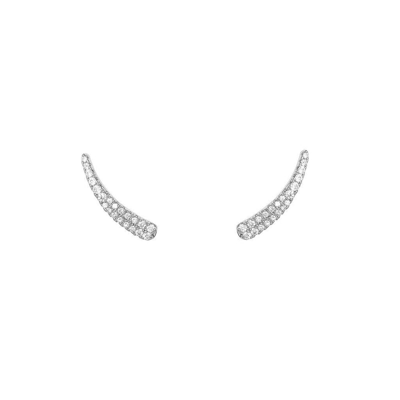 Dian crawler silver crystal earrings