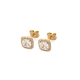 DIANA GOLD CRYSTAL EARRING-Earrings-MEZI