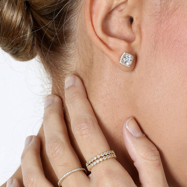 DIANA GOLD CRYSTAL EARRING-Earrings-MEZI