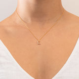 Initial crystal large pendant necklace