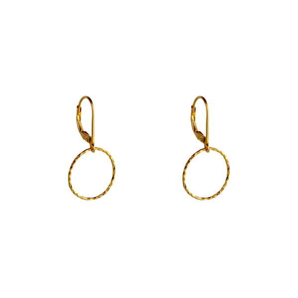 Raizy gold filled round hollow drop earrings