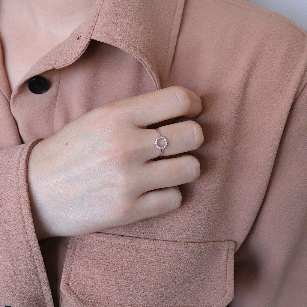 Ester silver crystal ring | MEZI